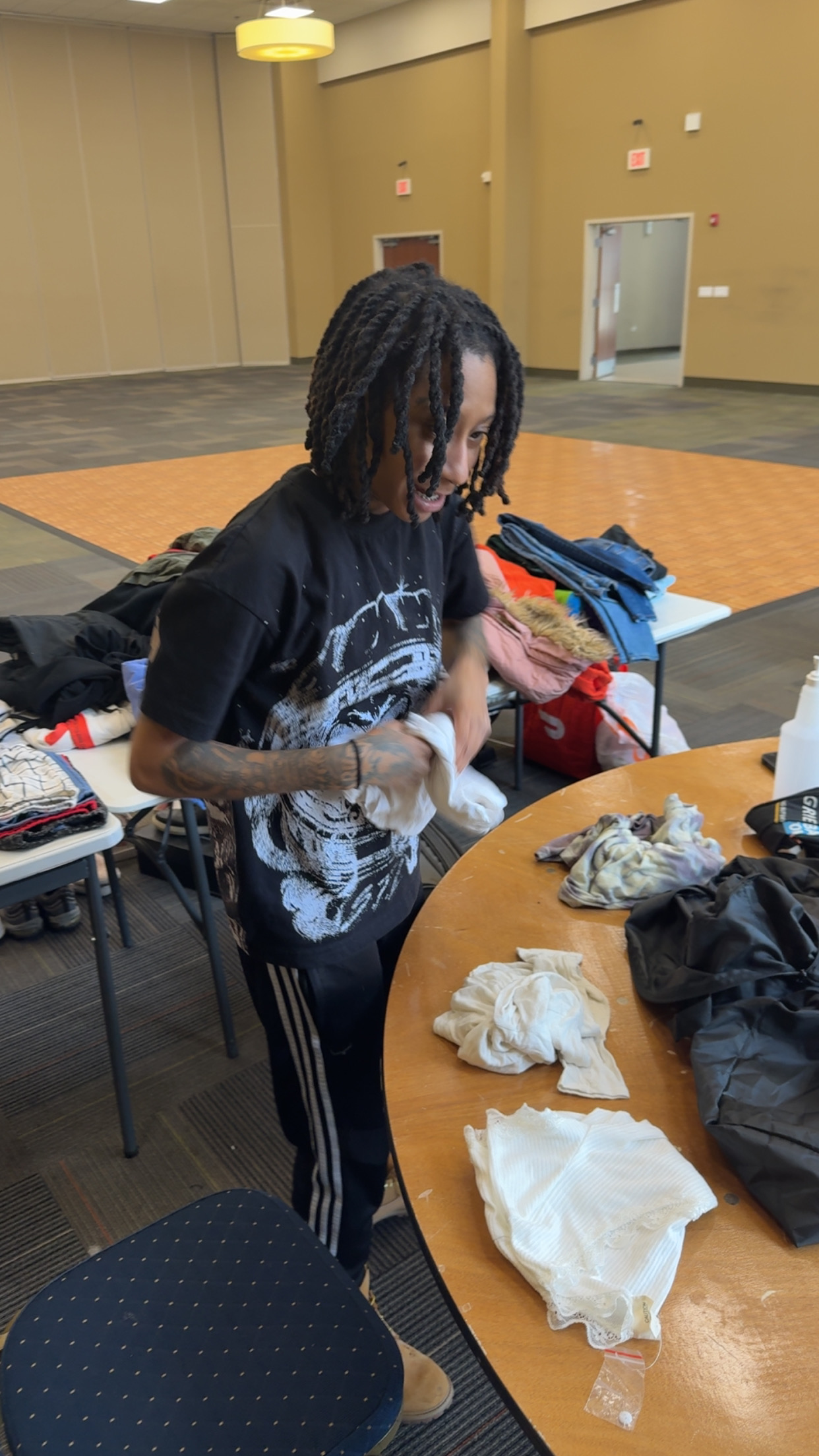 Donated clothing ready to share